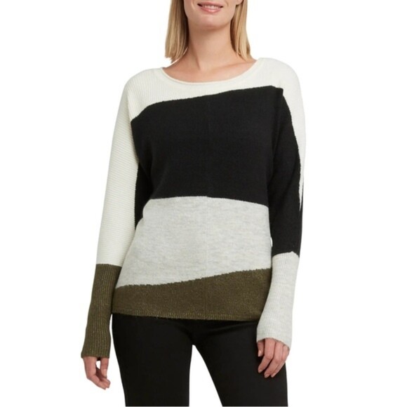 NWT Halston Colorblock Dolman Long Sleeve Cozy Pullover Sweater Women’s Size XS - Picture 9 of 9